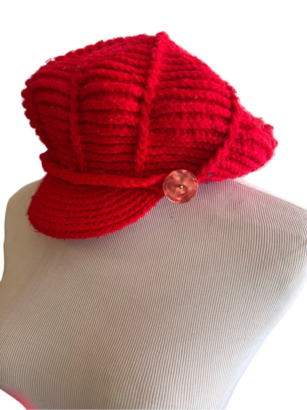 Vintage Hand Knit Cabbie NewsBoy Baker Boy Hat - Picture 10 of 10
